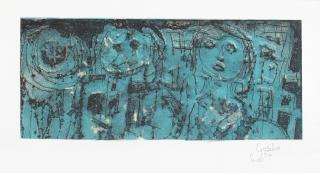 Gazbia Sirry - Figures on Blue