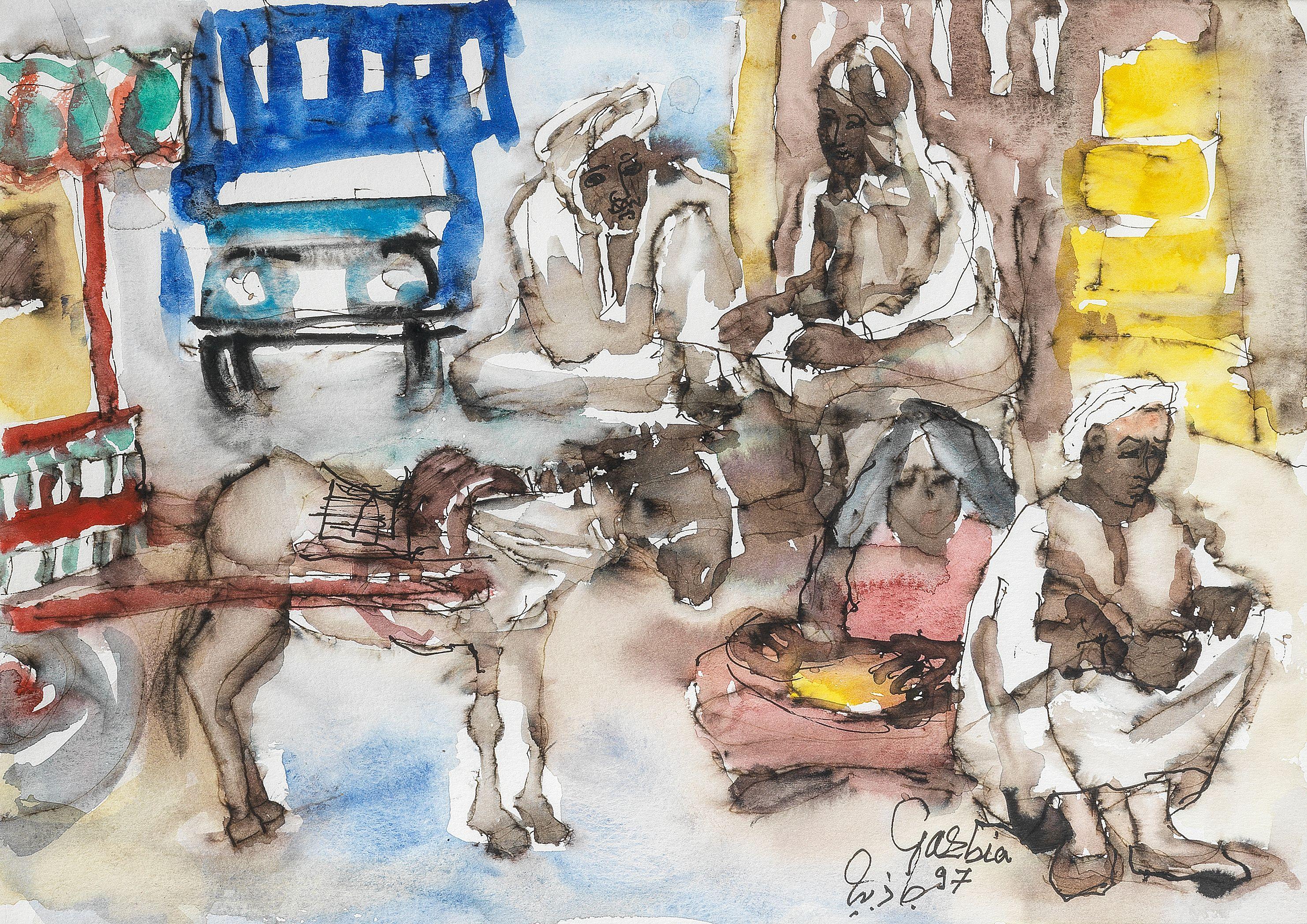 Gazbia Sirry - Untitled (Village Scene)