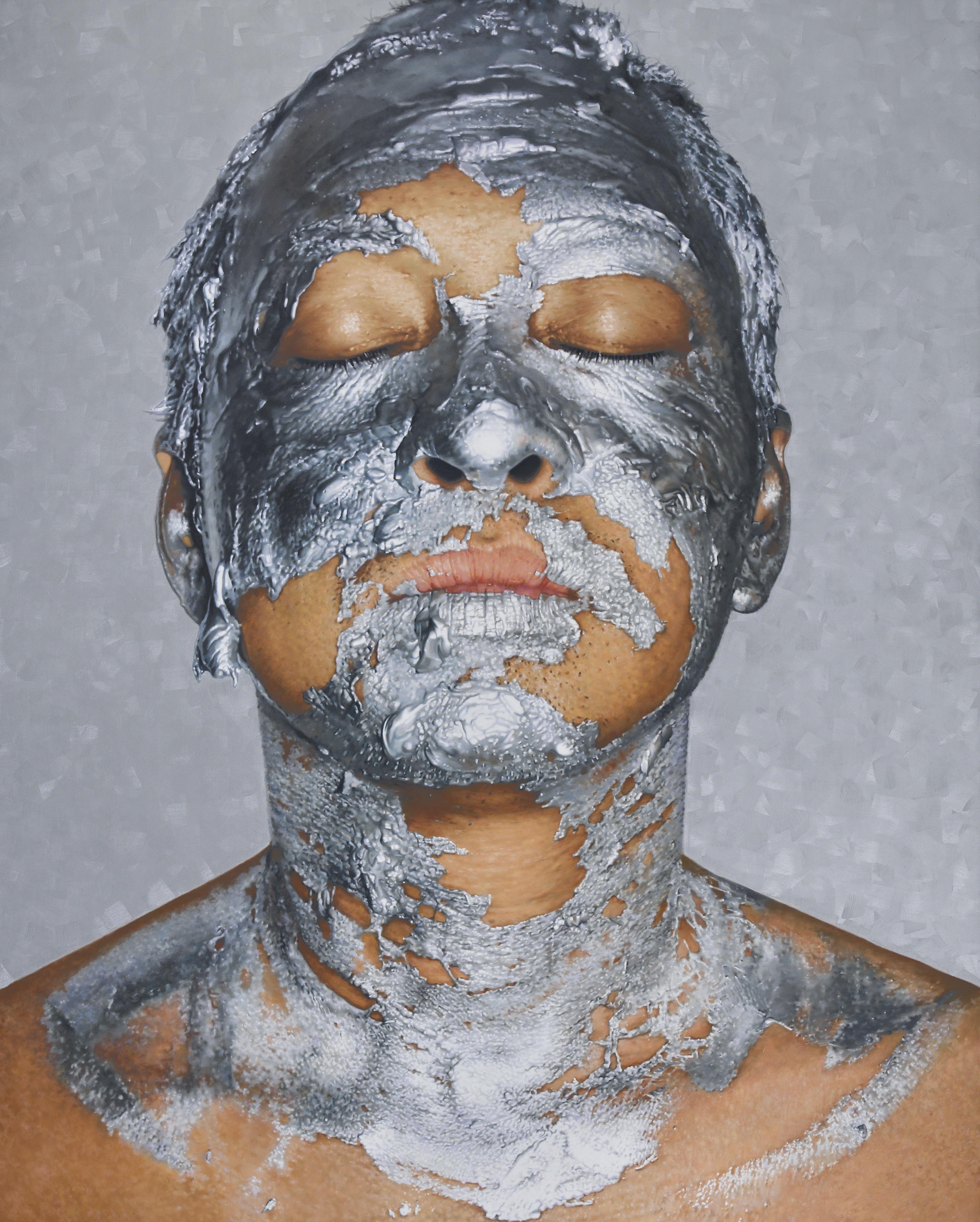 Gede Mahendra Yasa - Silver Acrylic Paint On Face # 2