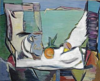 Geer Van Velde - A Still Life With A Jug And Fruit