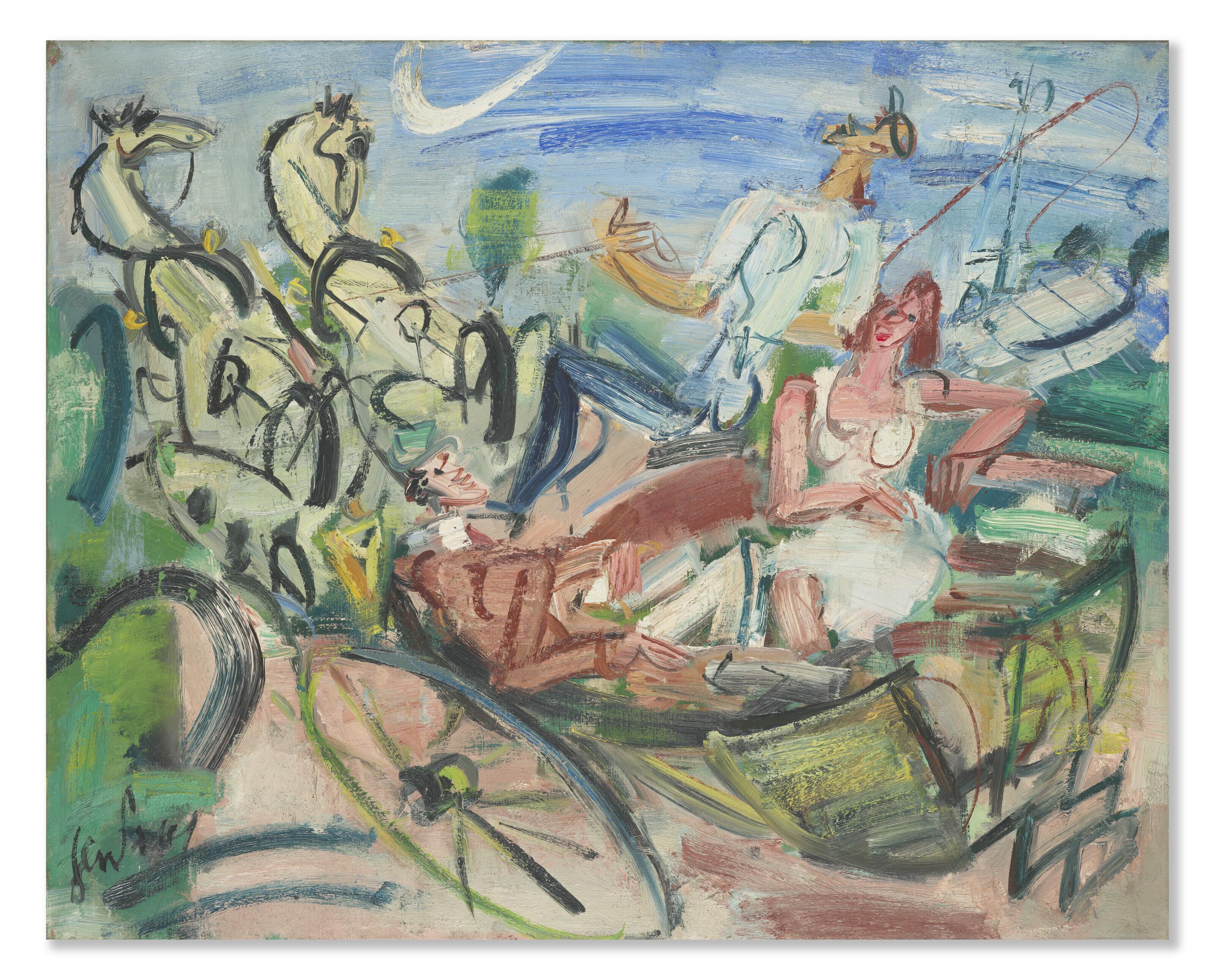 Gen Paul - Couple dans une calèche en bord de mer