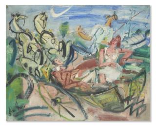 Gen Paul - Couple dans une calèche en bord de mer