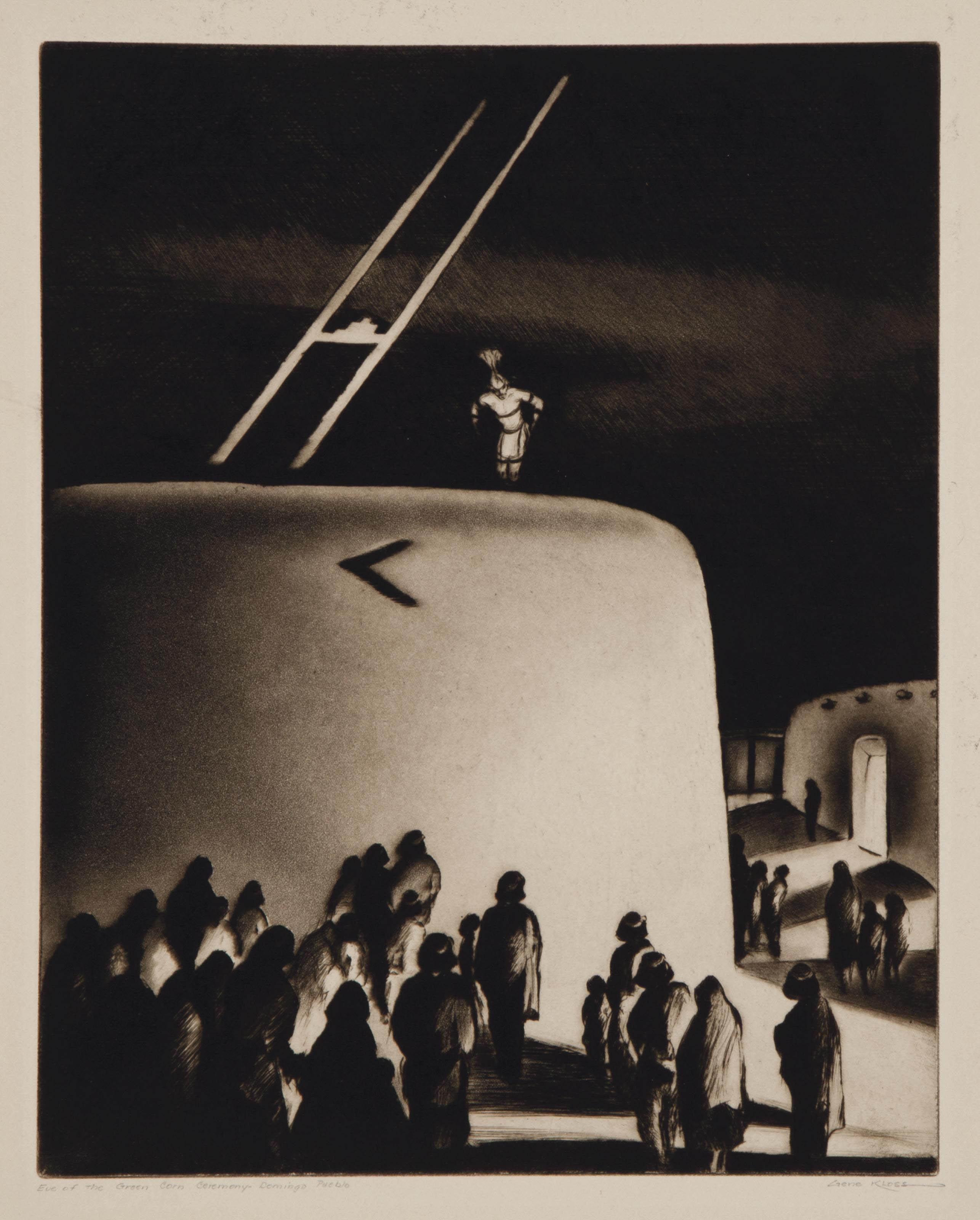 Gene Kloss - Eve of the Green Corn Ceremony, Domingo Pueblo (Kloss 306)