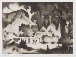 Gene Kloss - Pilar on the Rio Grande; Courtyard in Chimayo 2