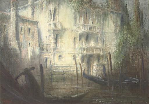 Gennaro Favai - A Venetian backwater at dawn