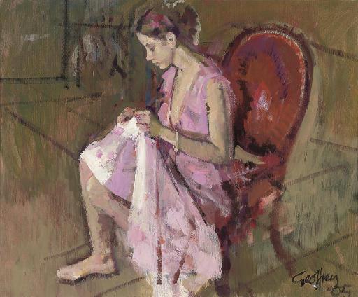 Geoffrey Humphries - Laura sewing