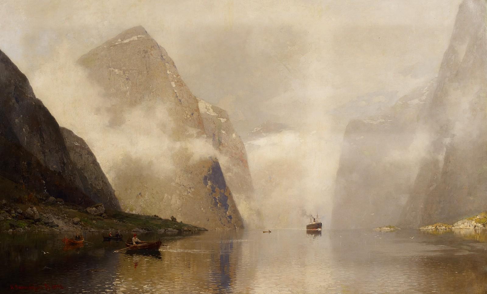 Georg Anton Rasmussen - Morgennebel im Fjord