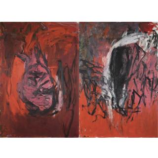 Georg Baselitz - Gruppe # 11, Rote Elke Und Flasche (Group # 11, Red Elke And Bottle)