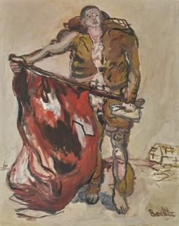 Georg Baselitz - Mit Roter Fahne (With Red Flag)