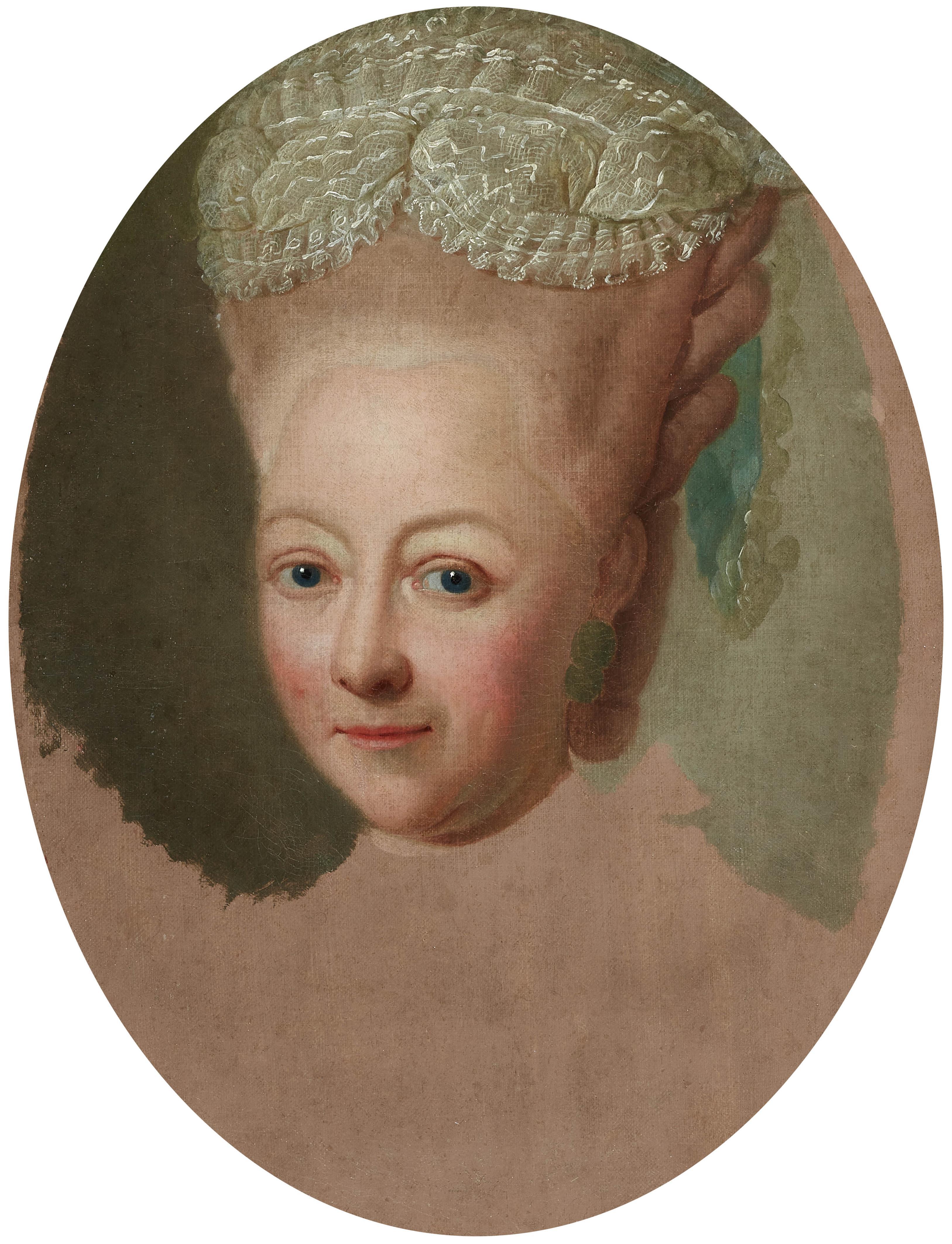 Georg David Matthieu - Unvollendetes Portrait der Herzogin Luise Friederike zu Mecklenburg-Schwerin
