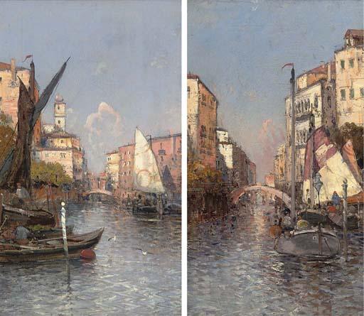 Georg Fischhof - Venetian canal views