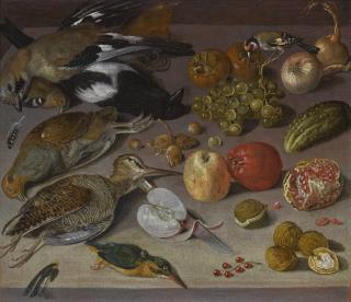 Georg Flegel - Still Life With Birds, Fruit And Nuts