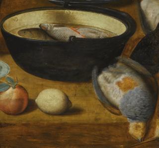 Georg Flegel - Still Life With Fresh-Water Fish In A Large Pail And A Partridge
