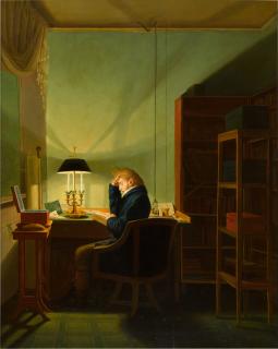Georg Friedrich Kersting - Reading by Lamplight