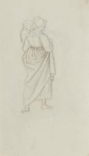 Georg Friedrich Kersting - Rückenfigur einer Frau mit Kind