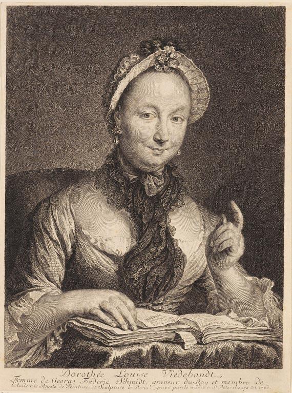 Georg Friedrich Schmidt - 6 Blätter: Porträtdarstellungen und figürliche Darstellungen