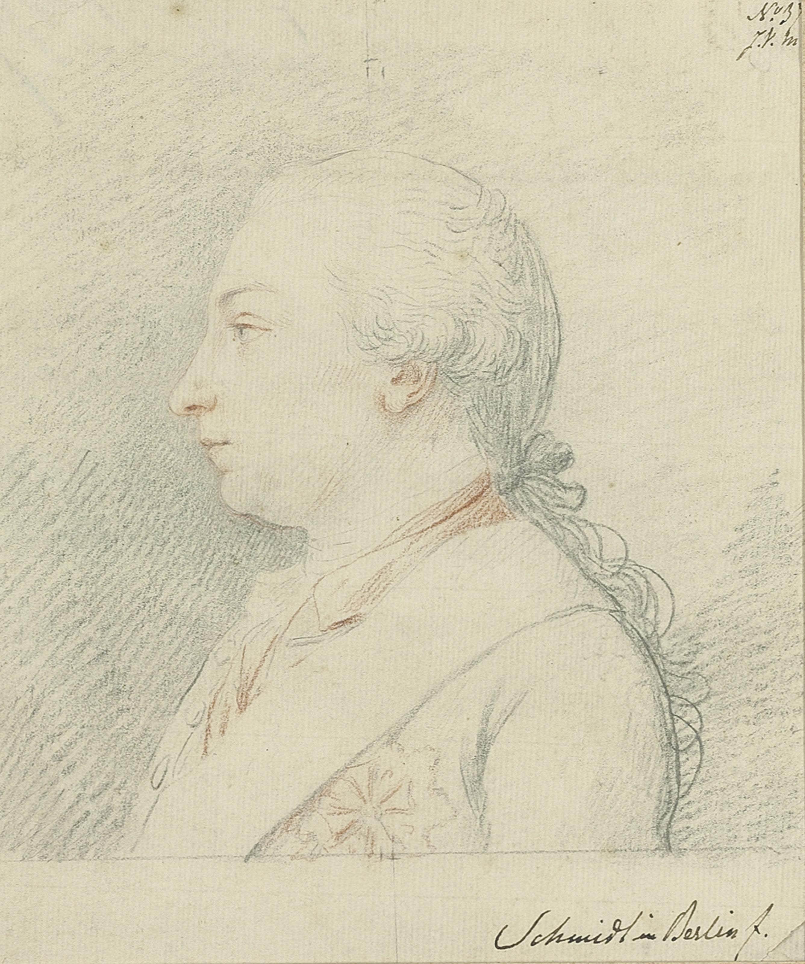 Georg Friedrich Schmidt - Portrait of a gentleman, bust-length, facing to the left, wearing a sash and decoration