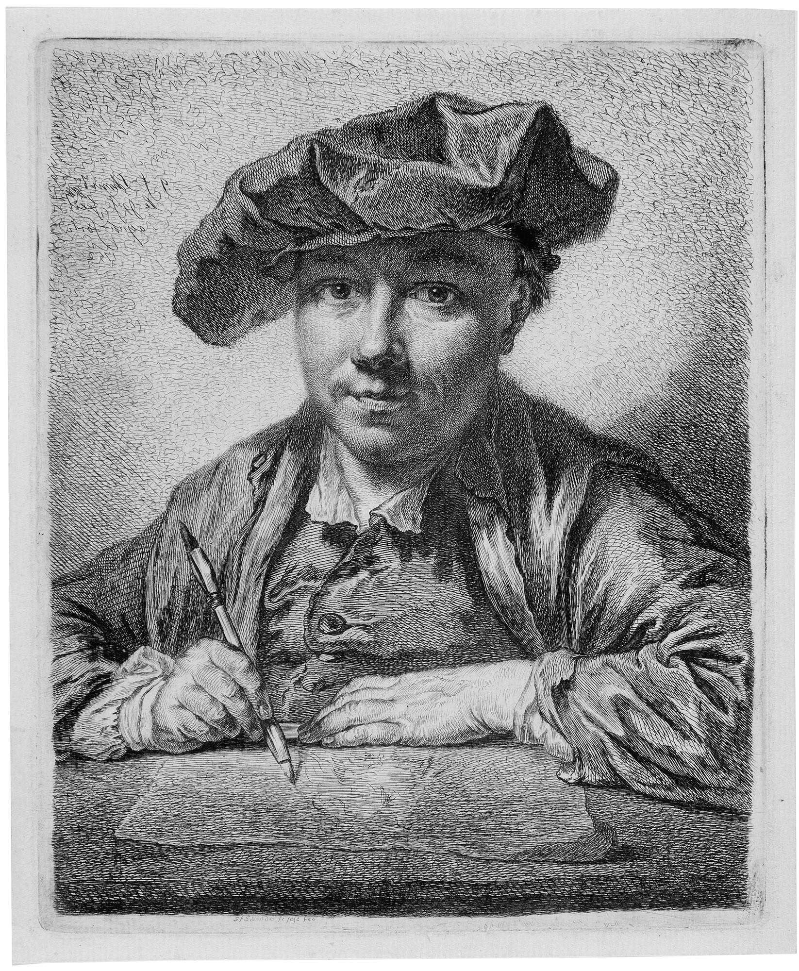 Georg Friedrich Schmidt - Selbstporträt Georg Friedrich Schmidt (zeichnend).