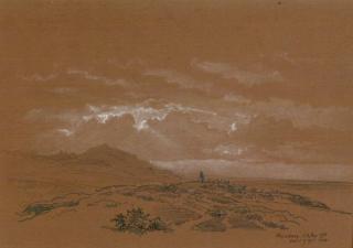 Georg Heinrich Crola - Schäfer mit seiner Herde bei Heimburg