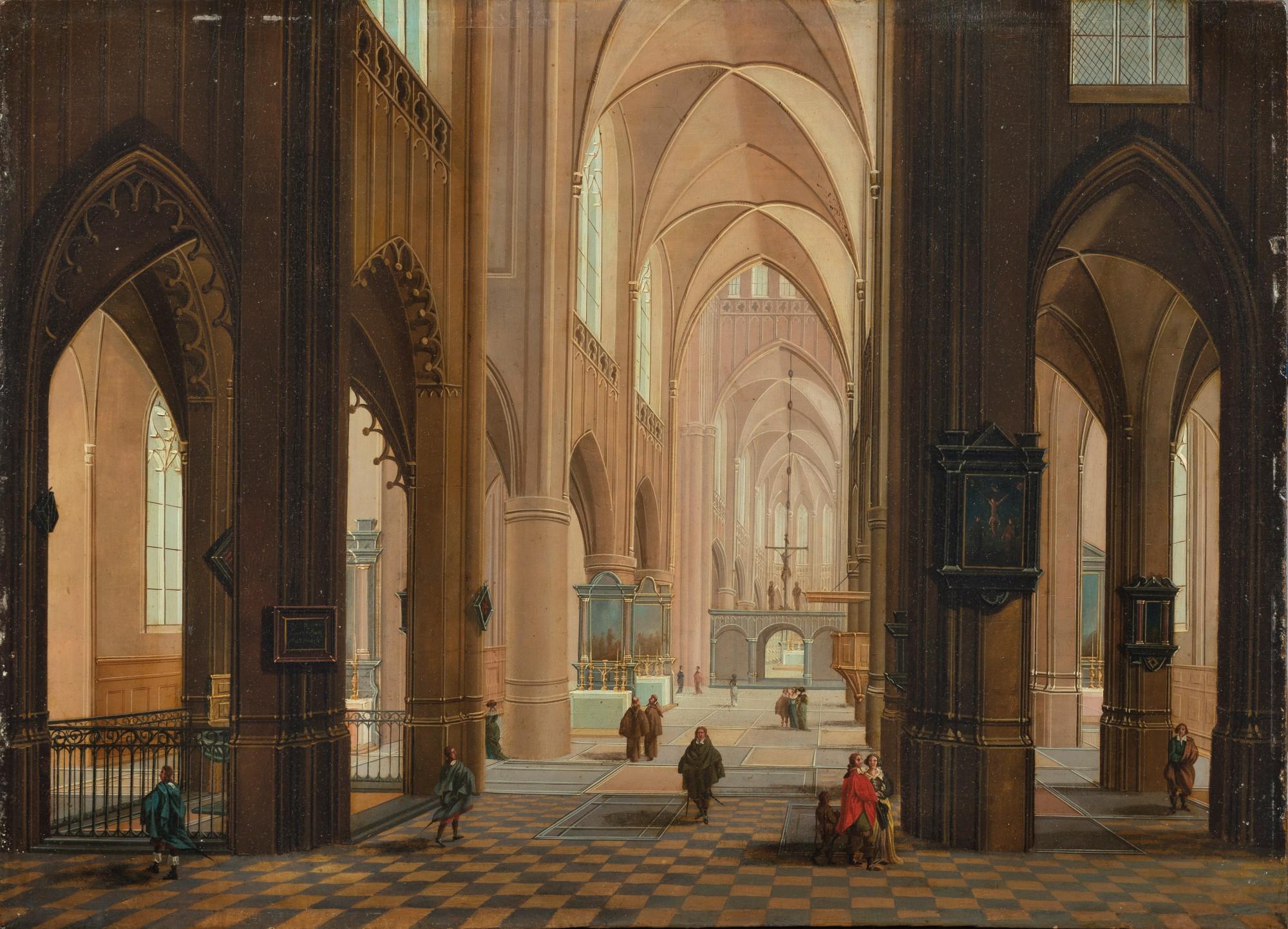 Georg Heinrich Hergenröder - A church interior with figures