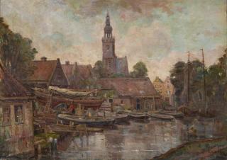 Georg Hendrik Breitner - Die kleine Werft, im Hintergrund mit Blick auf die Kirche von