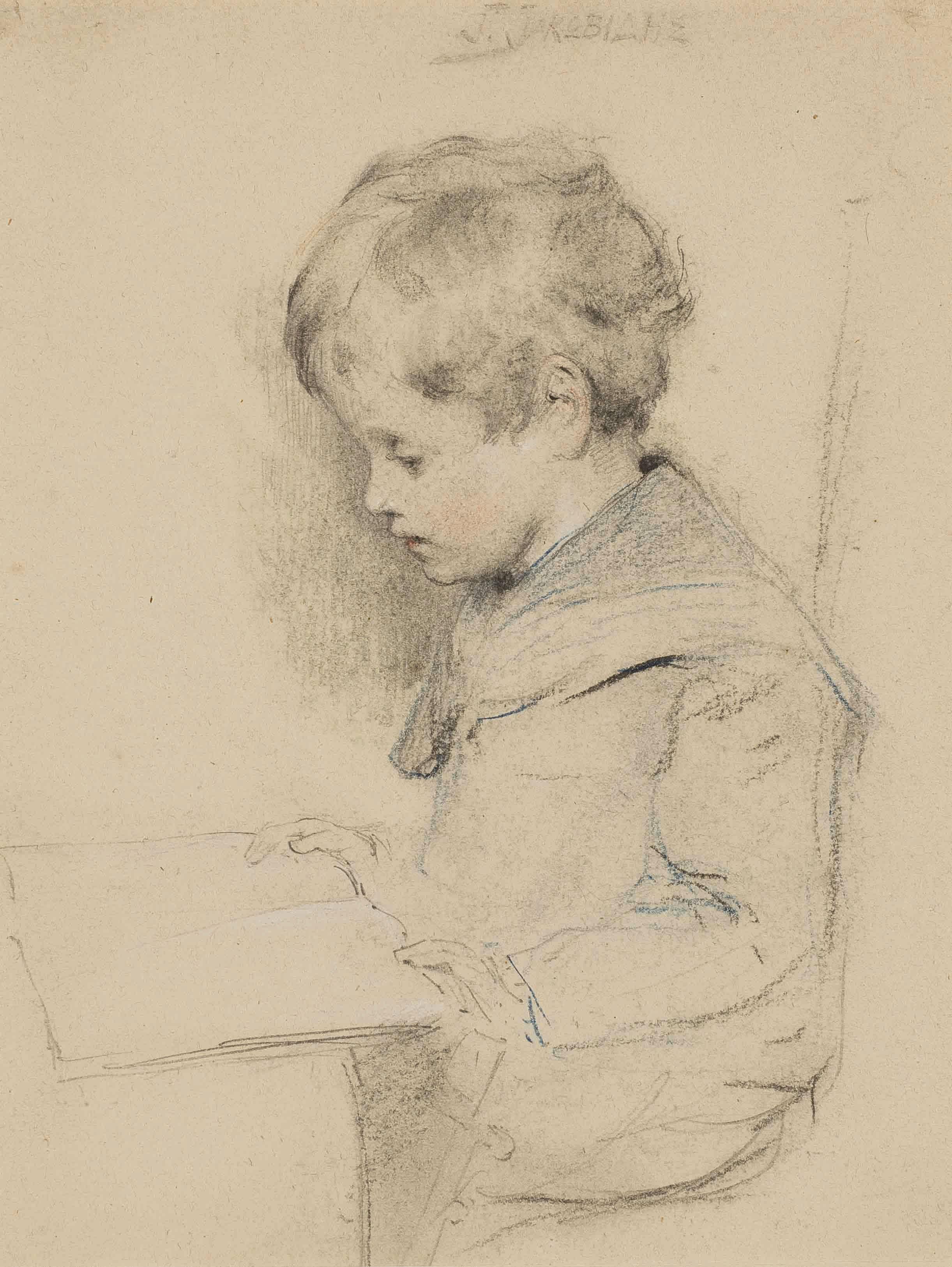 Georg Jakobides - Jeune garçon assis lisant