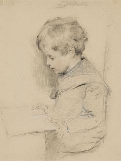 Georg Jakobides - Jeune garçon assis lisant