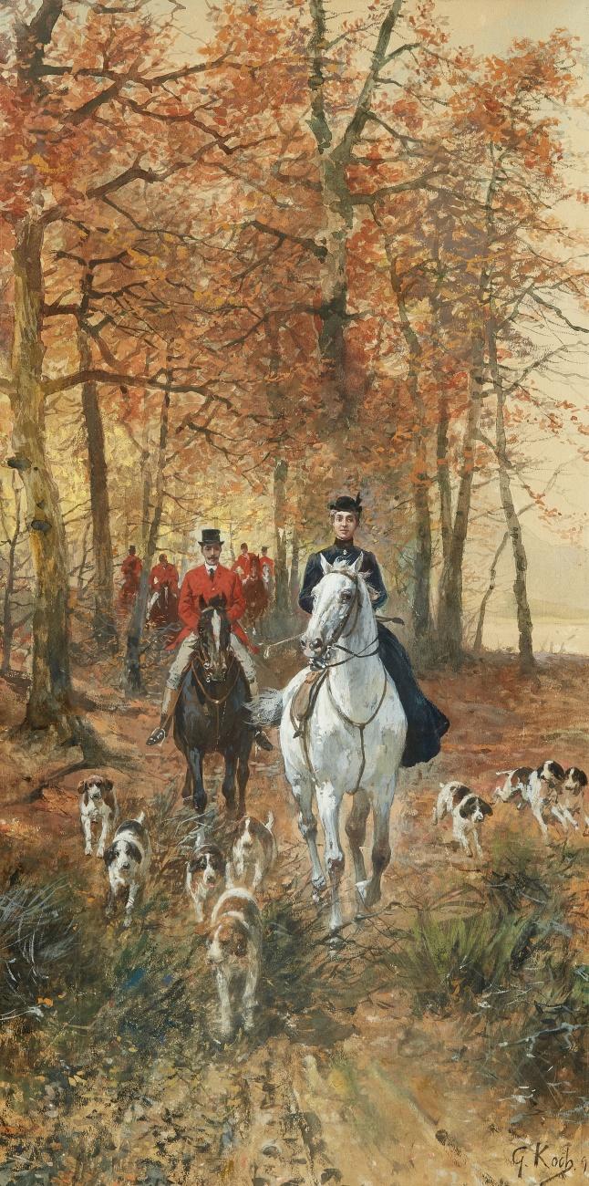 Georg Koch - Jagdszene im Herbst
