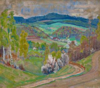 Georg Lührig - Erzgebirgslandschaft im Frühling