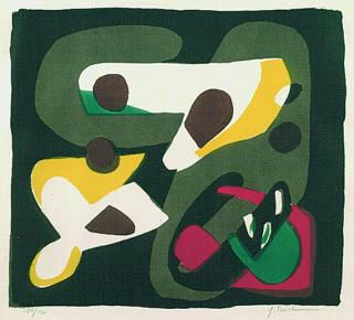 Georg Meistermann - 2 Bll.: Schwarzer Grund