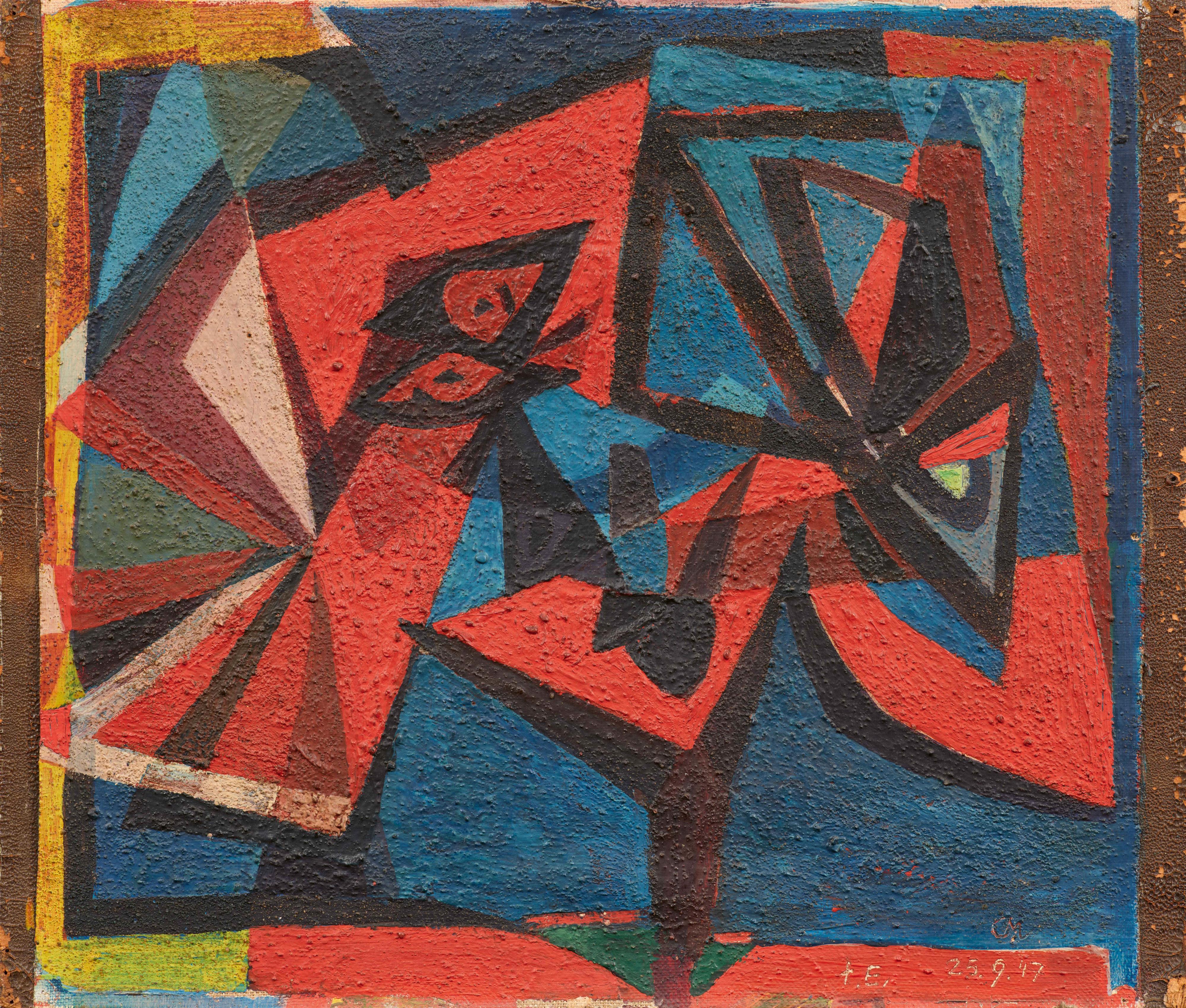 Georg Meistermann - Blauroter Kopf