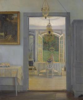 Georg Nicolai Achen - Danish interior With Afternoon Sun
