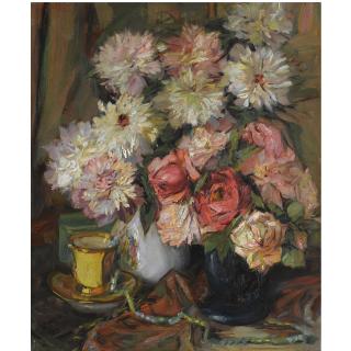 Georg Oskarovich Shlicht - Still Life With Flowers