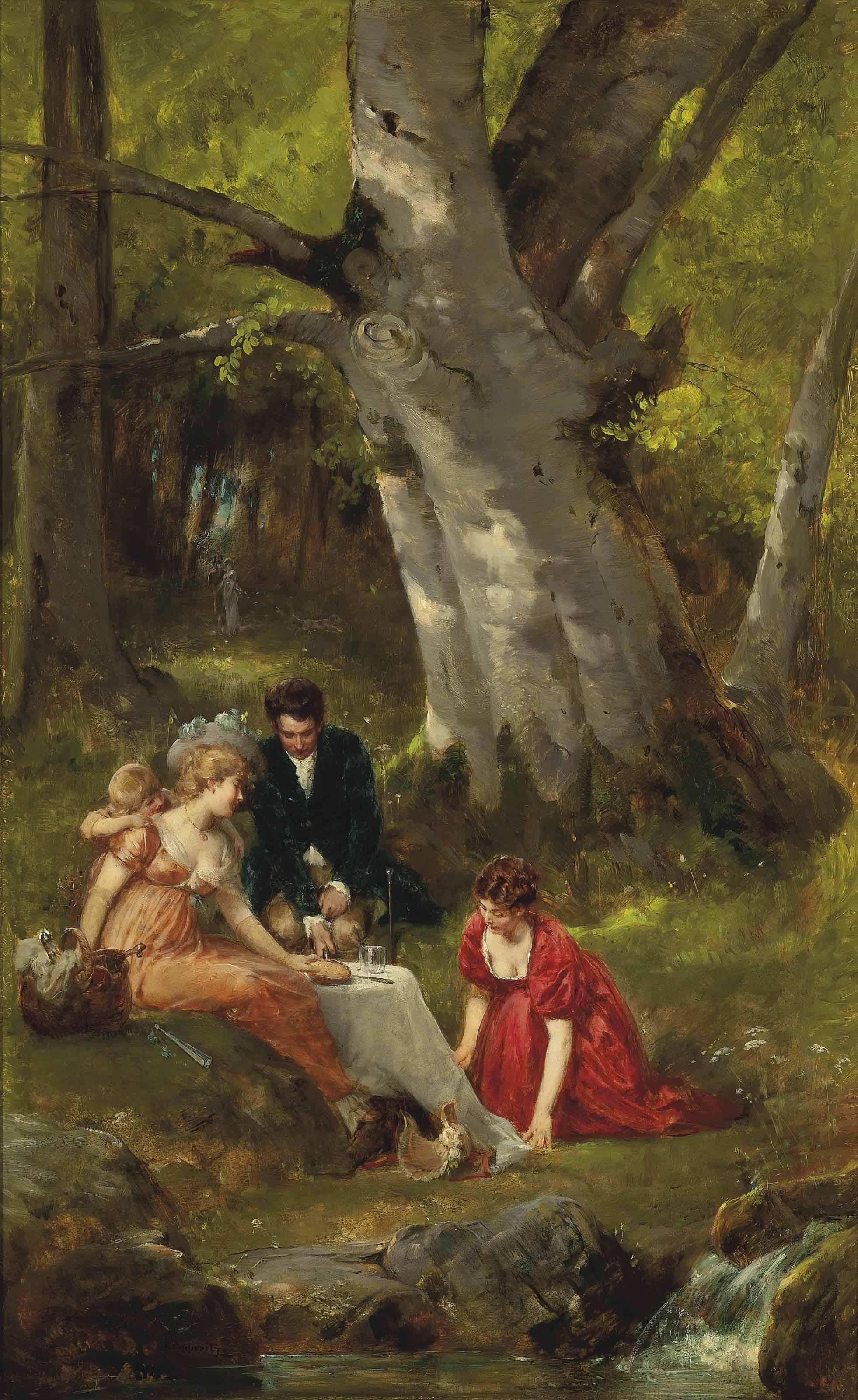 Georg Papperitz - A picnic in the forest