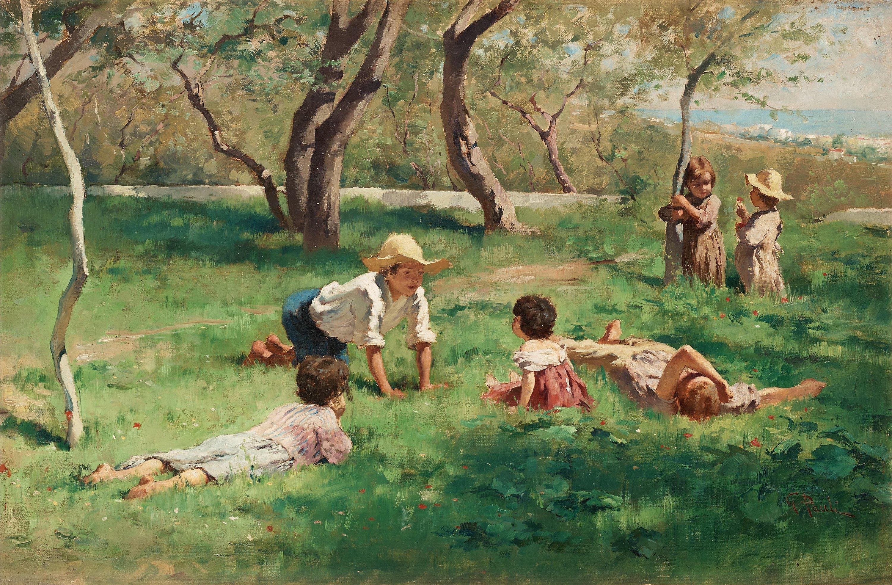 Georg Pauli - Children playing outdoors