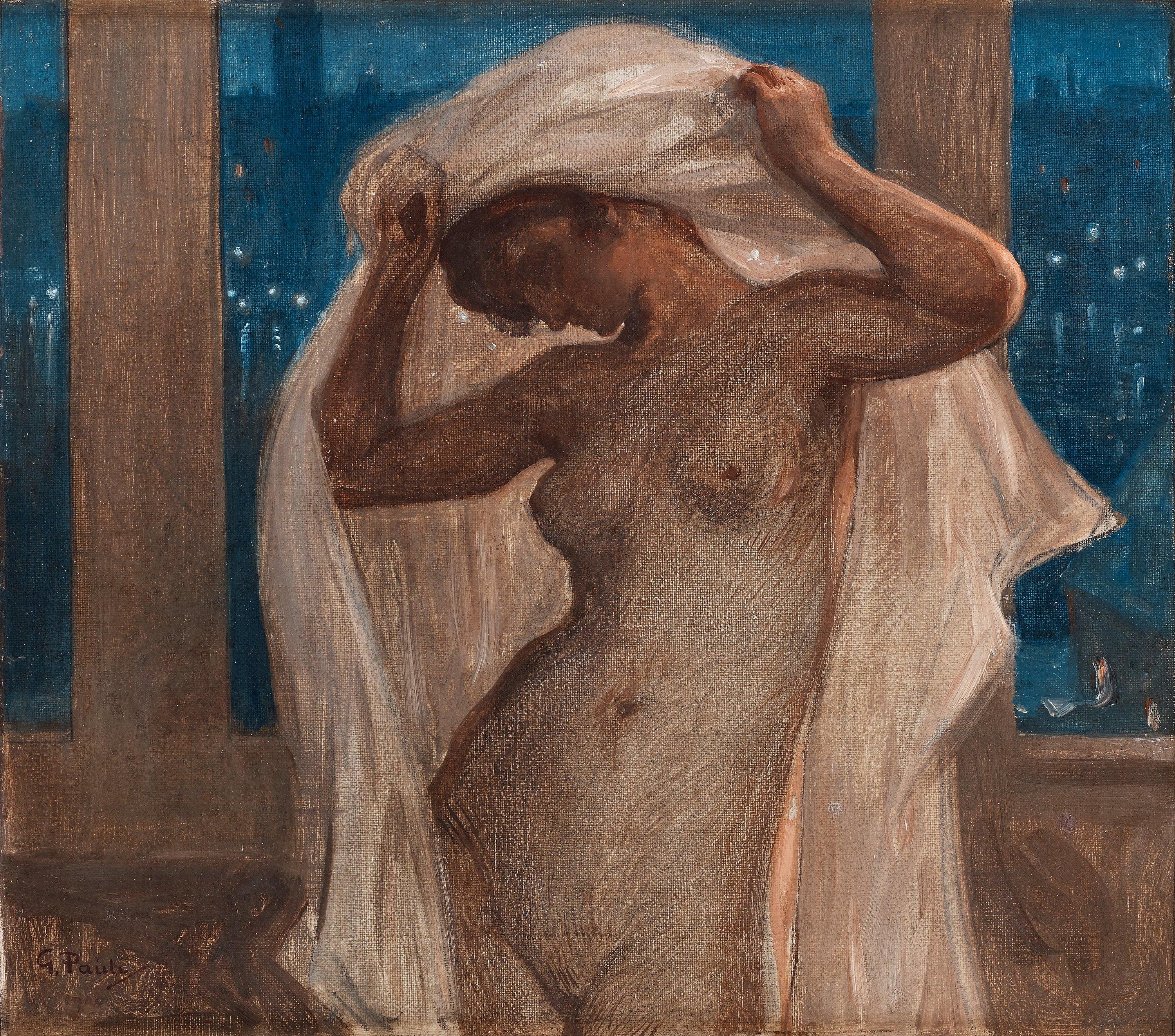 Georg Pauli - Evening interior with female model