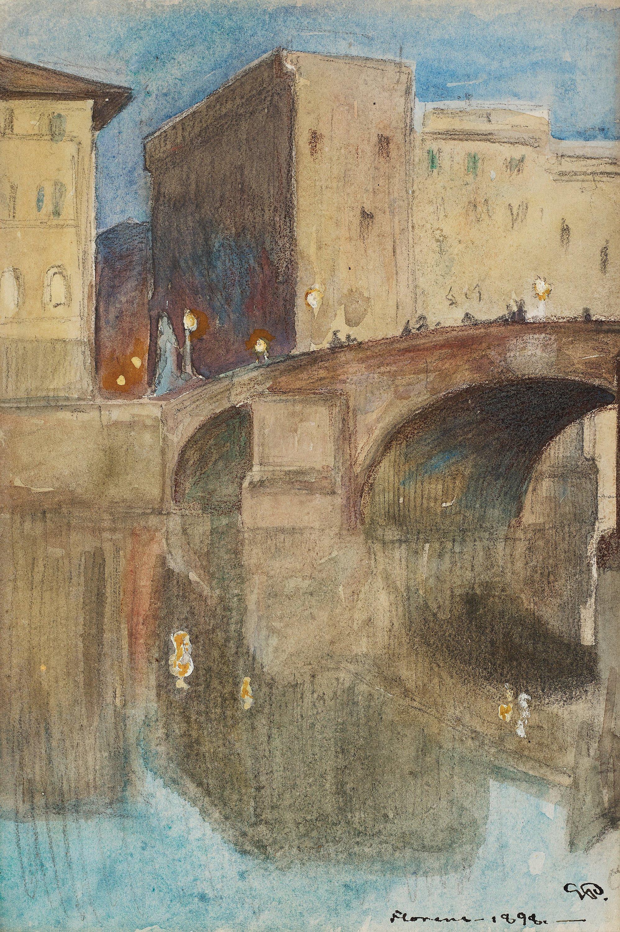 Georg Pauli - Ponte Santa Trinita, Florence, dusk