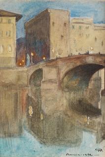 Georg Pauli - Ponte Santa Trinita, Florence, dusk
