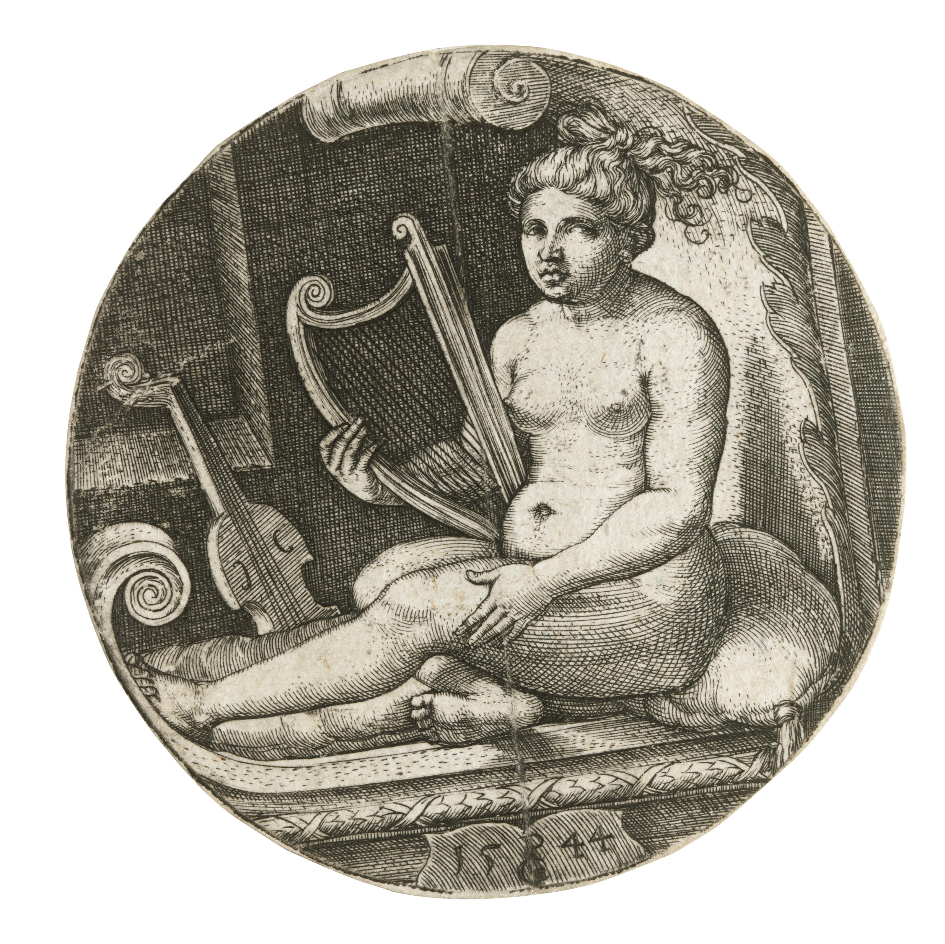 Georg Pencz - Allegory of Music (The Harpist)