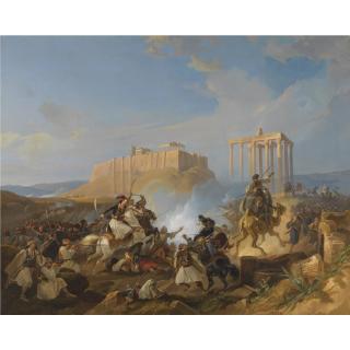 Georg Perlberg - German battle Scene From The Greek War Of  Independence