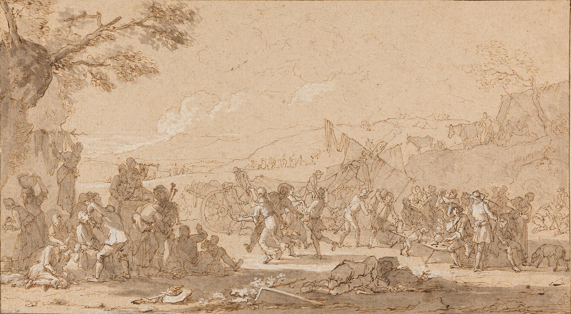 Georg Philipp Rugendas - Die Fröhlichkeit im Feldlager.