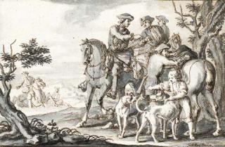 Georg Philipp Rugendas - Soldiers crossing a river on horseback