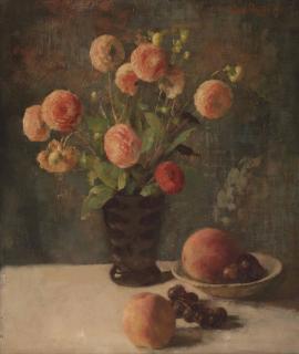 Georg Rueter - A still life with flowers and fruits