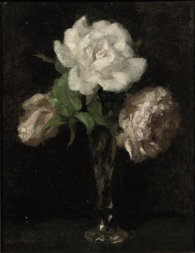 Georg Rueter - Pink and white roses in a vase