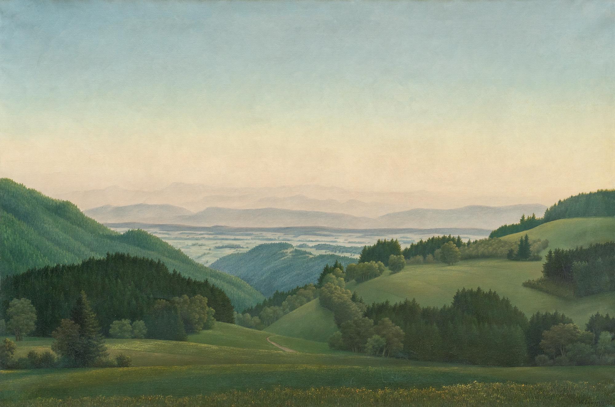 Georg Schrimpf - Blick vom Schwarzwald auf das Rheintal und die Vogesen