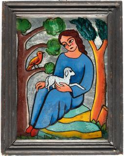 Georg Schrimpf - Das Mädchen mit dem Lämmlein – eine Hl. Agnes