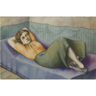 Georg Schrimpf - Frau Auf Einem Sofa (Woman On A Couch)