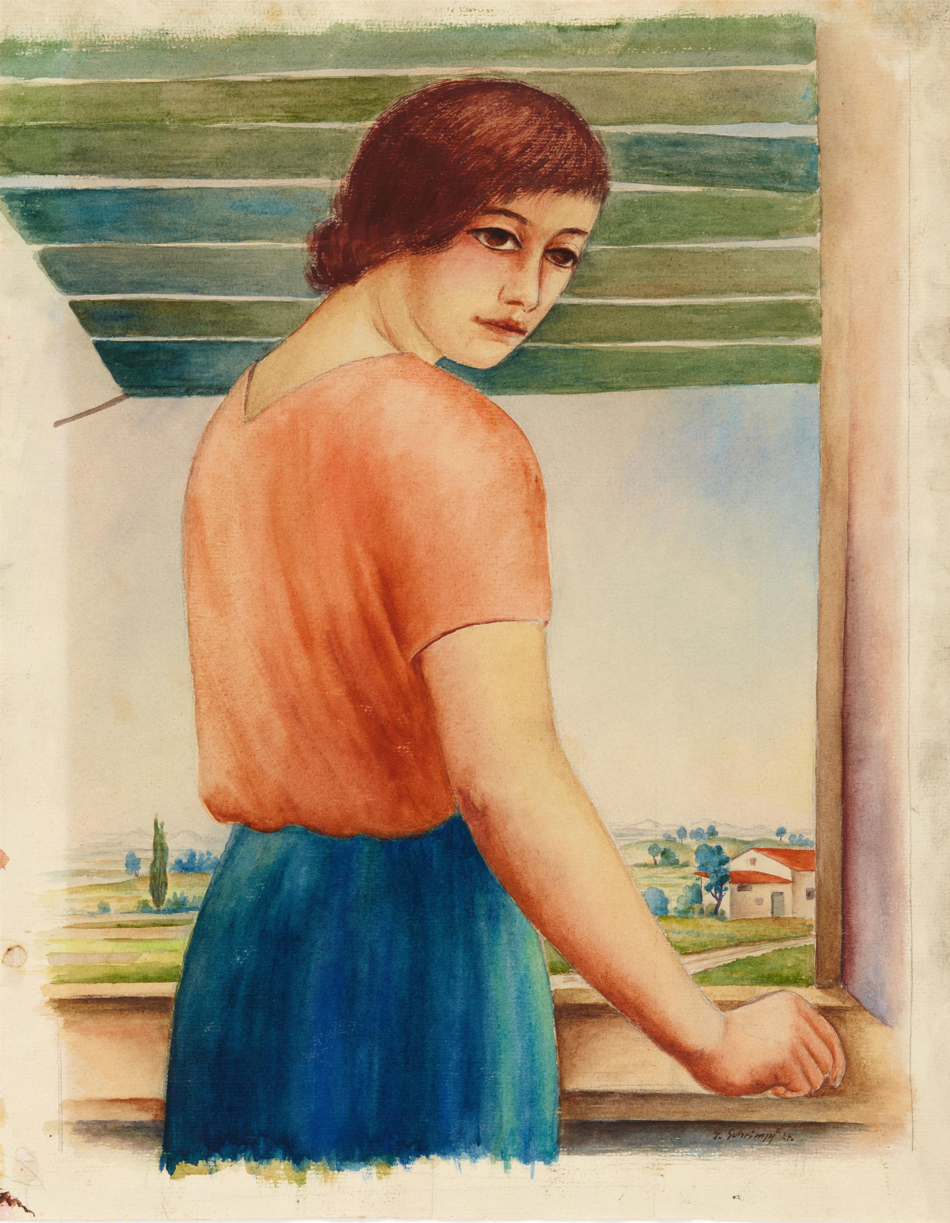 Georg Schrimpf - Mädchen am Fenster