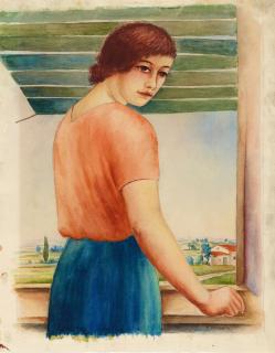 Georg Schrimpf - Mädchen am Fenster