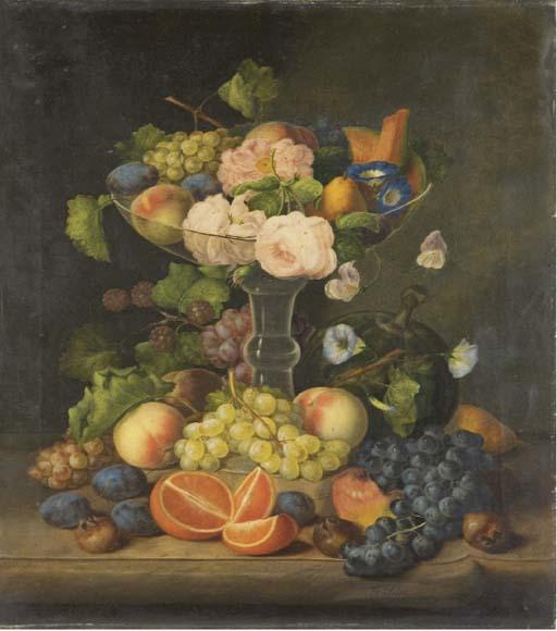 Georg Seitz - Nature Morte Aux Fleurs Et Aux Fruits